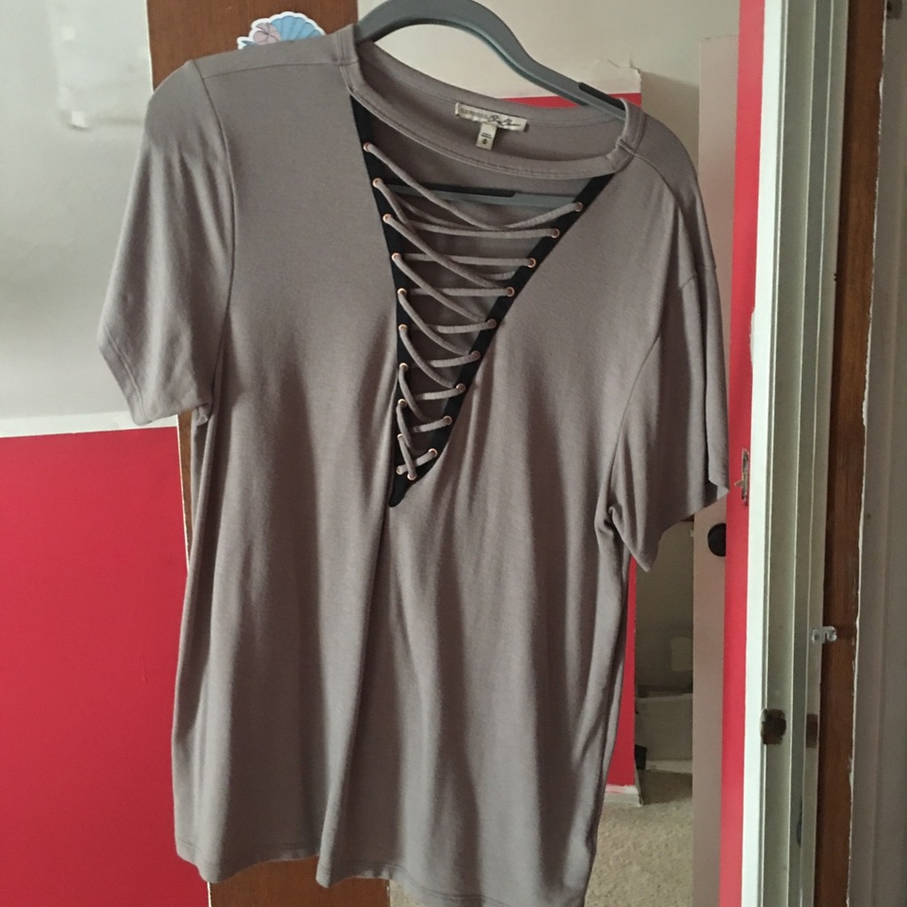 Express one eleven brand lace up shirt